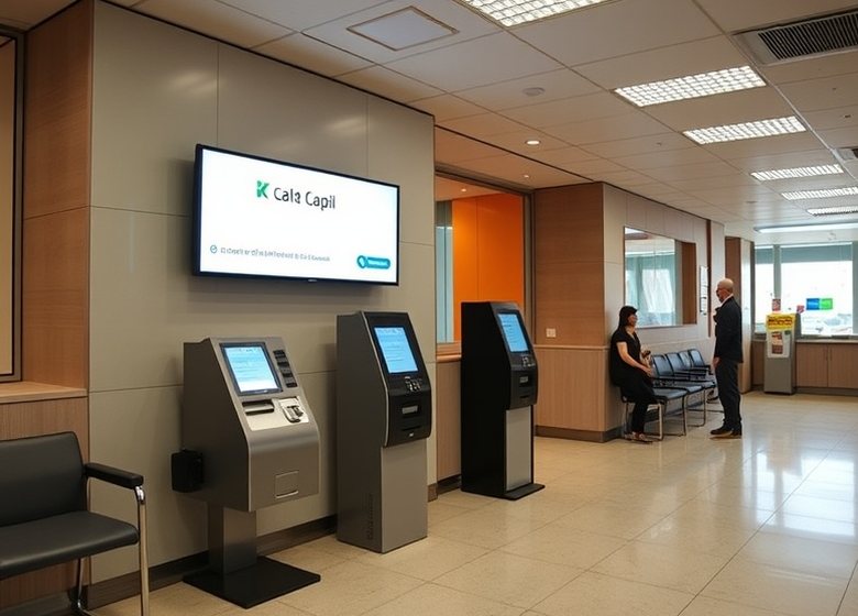 Orderly waiting area with a ticketing system