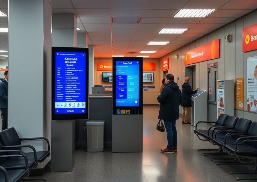 Ticket dispenser in the service hall