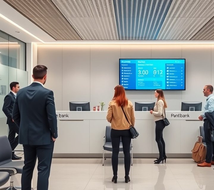 Ticket dispenser in the service hall